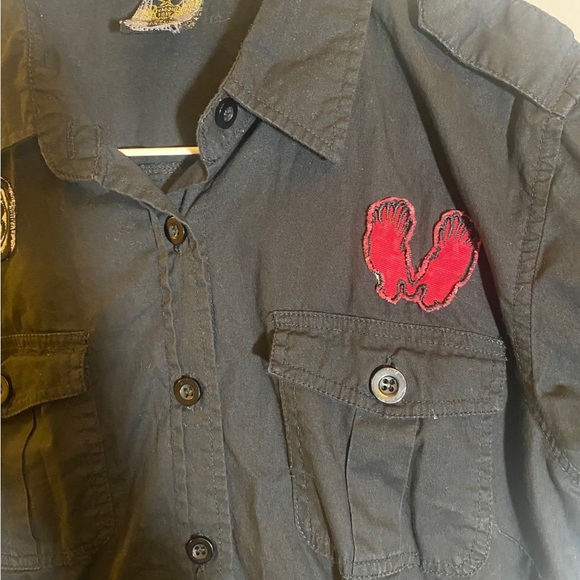 Alternative Motorcycle Patch Work Punk Shirt - Picture 4 of 5